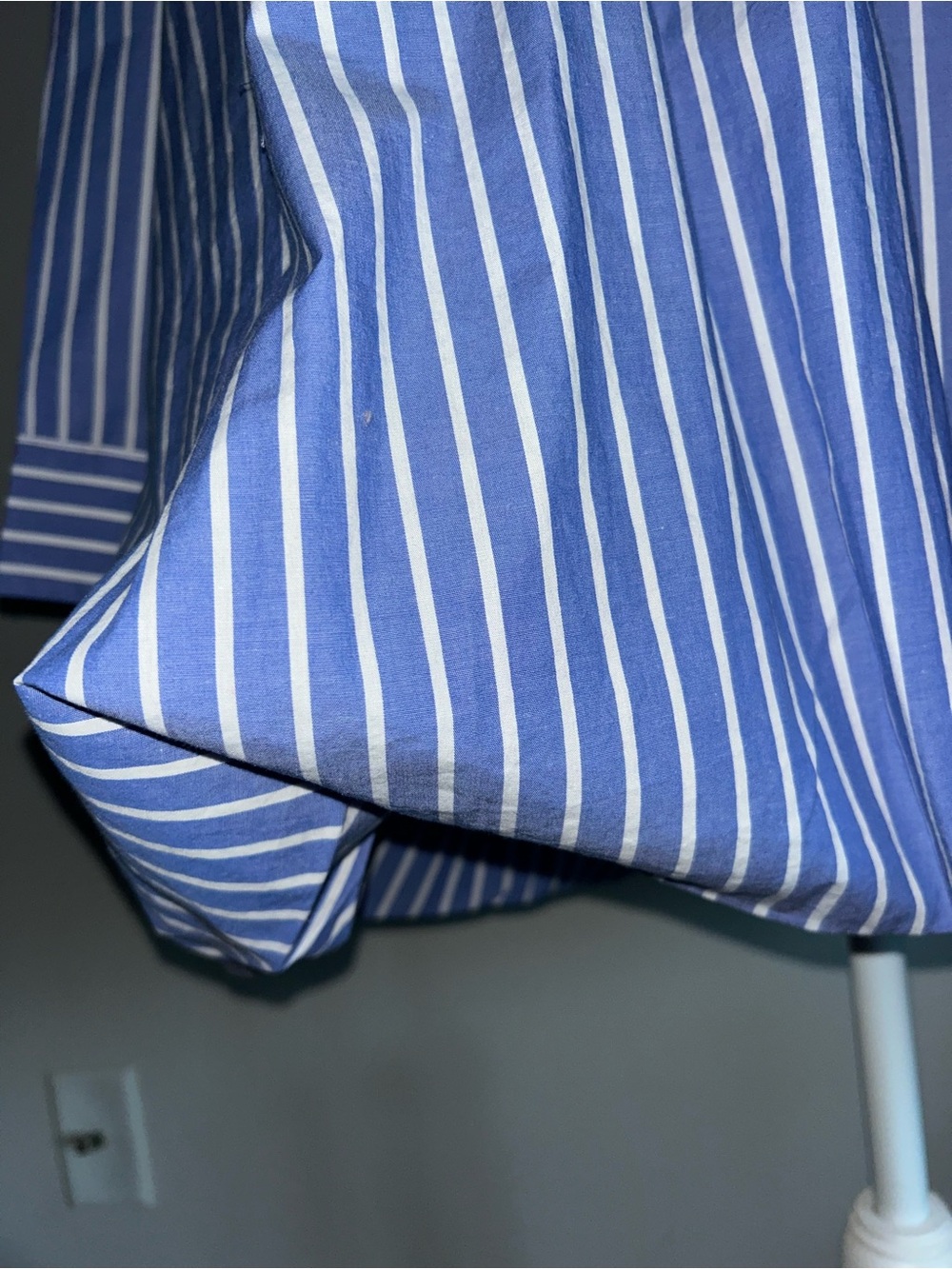 NWT The Drop Stripe Bubble Hem Shirtdress Blue & White Mini Sz M - Picture 2 of 7